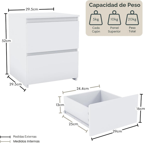 Elegante Mesita Blanca con Cajones