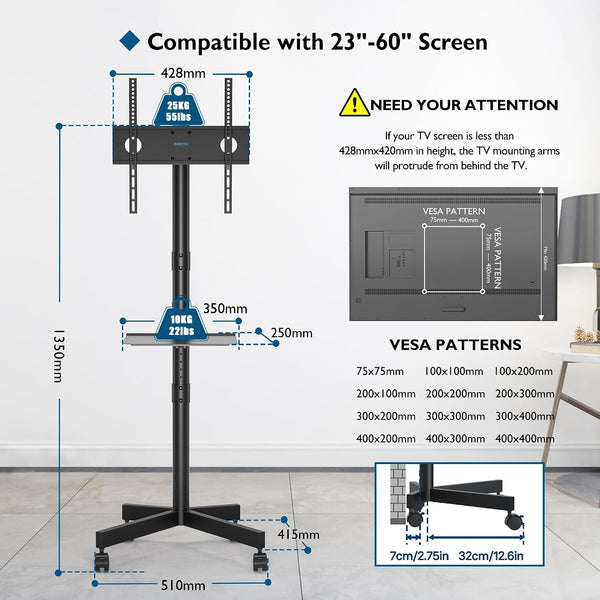 Soporte TV Rodante Ajustable