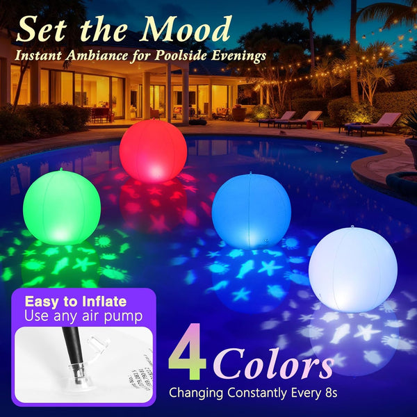Luces Solares Flotantes de Piscina