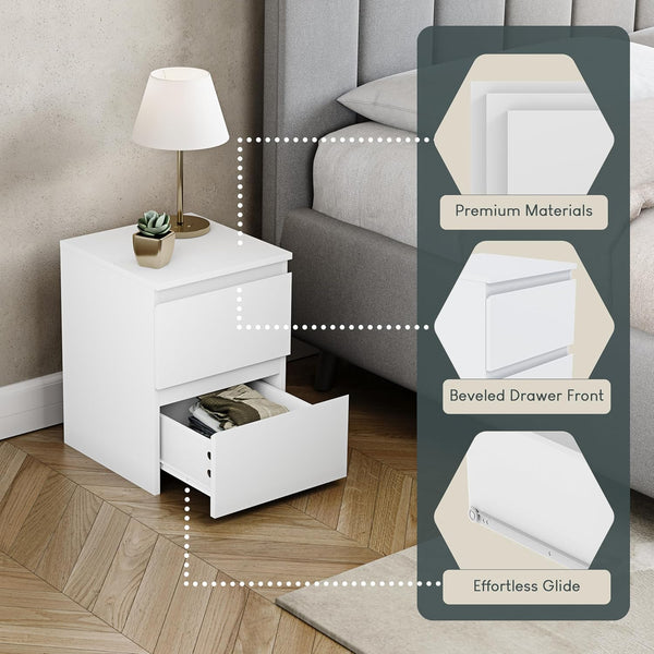 Elegante Mesita Blanca con Cajones