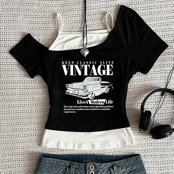 Crop Top Retro Clásico