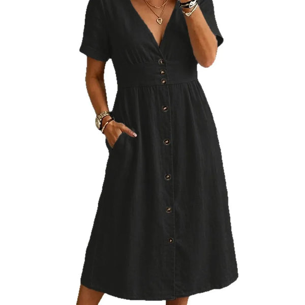 Vestido Midi Casual con Bolsillos
